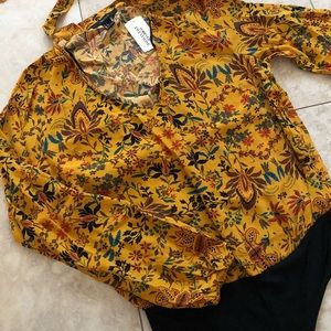 Mustard floral print bodysuit